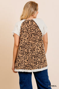 Leopard Print Oatmeal Colored Top